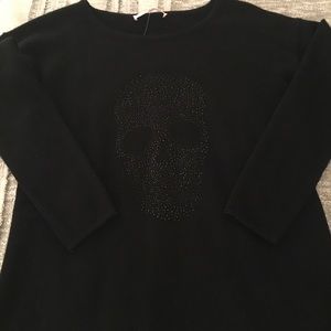 The Cashmere Project Black Skull Sweater